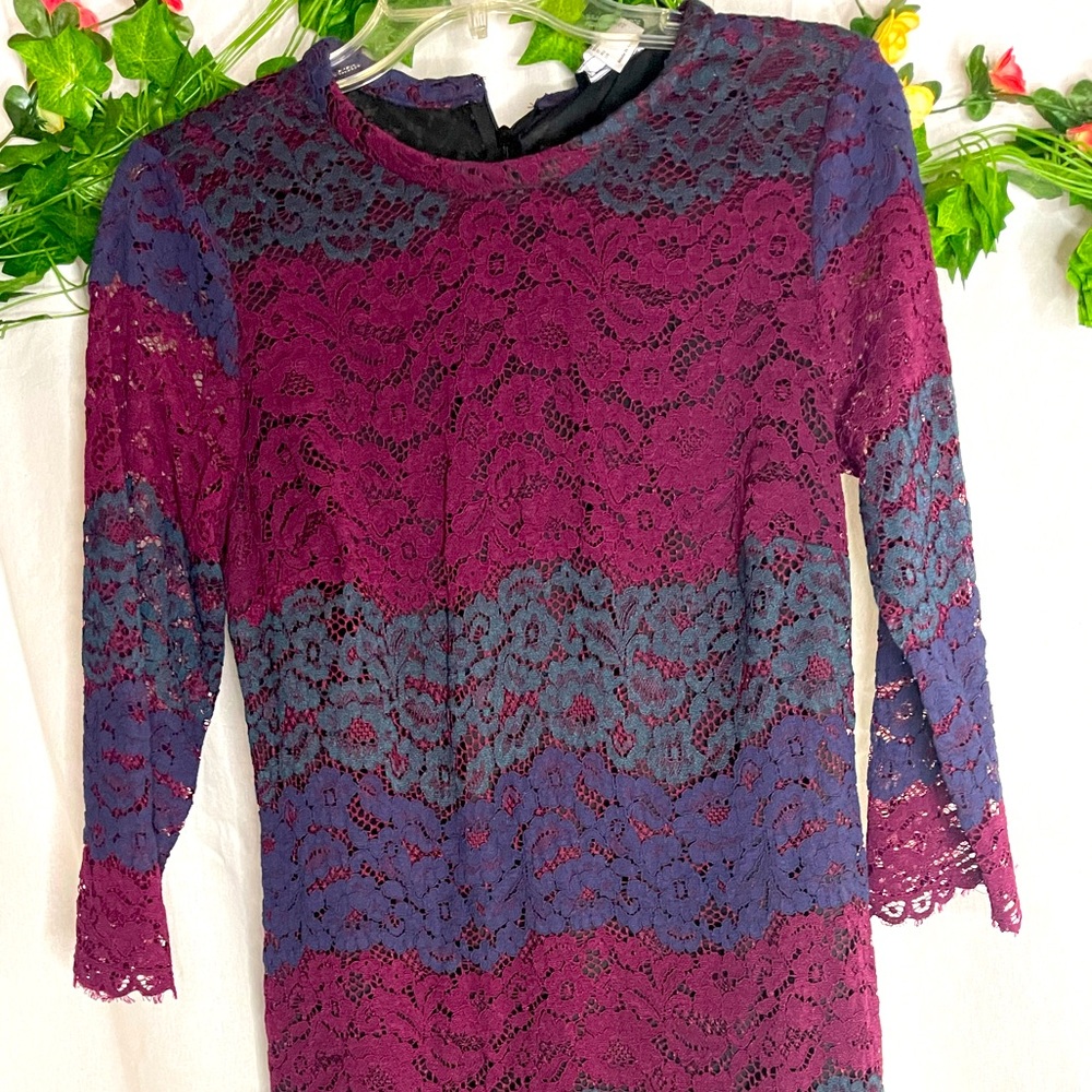 Lace casual dress navy blue / maroon